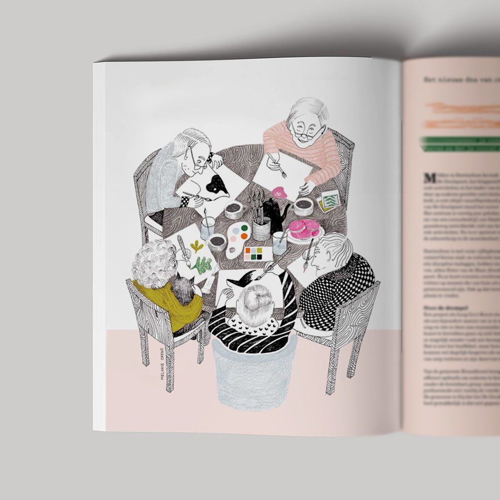 Illustration work — collaborative studio session
